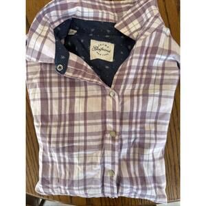 Jachs Girlfriend New York Button Up Long Sleeve Flannel Womens Size M. BT